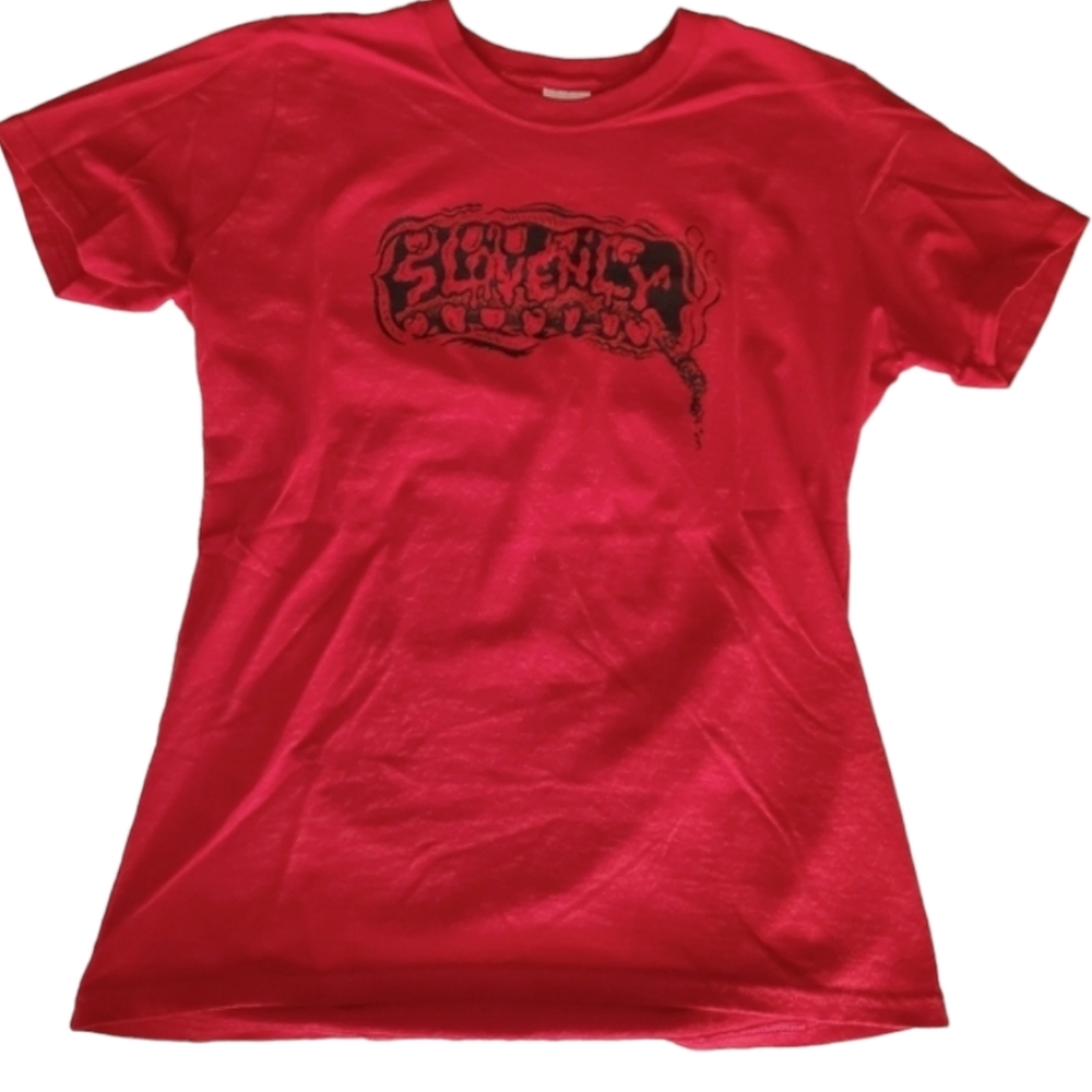 INDIE Record label Slovenly records red tee medium
